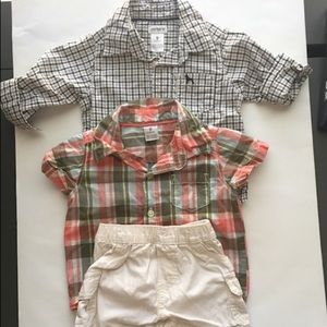 Carter’s 9 Month button up shirt & shorts lot